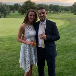 Free People pale blue lace dress. Had pads added since it’s backless.